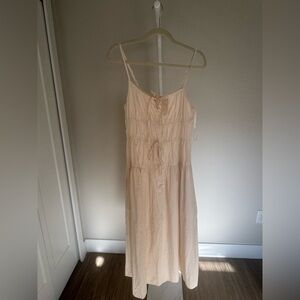 T.J.Maxx Cream Midi Dress with Spaghetti Straps NWT size M
